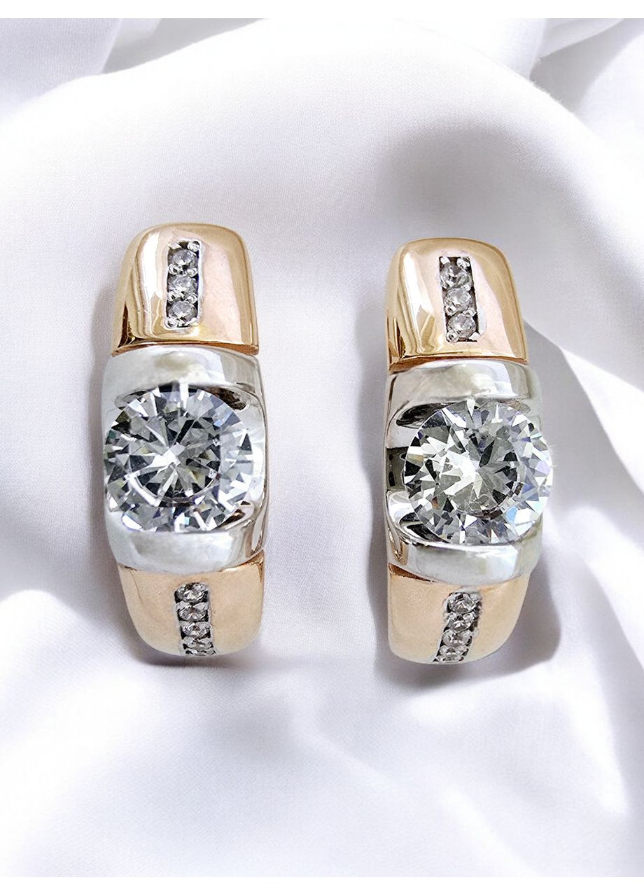 Золоті сережки з цирконієм AiR GOLD 700324-2с Харківська ювелірна фабрика (355795794)