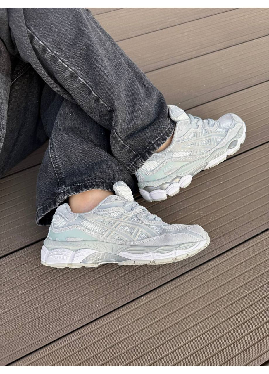 Серые демисезонные кроссовки мужские asics gel-nyc grey white асикс гель нюк No Brand