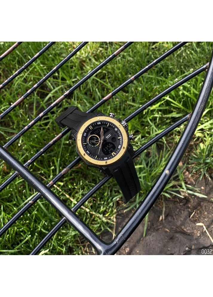 Мужские спортивные наручные часы 6012 Black-Gold Sanda (387406213)