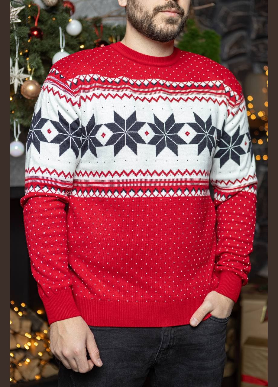 Червоний новорічний светр No Brand