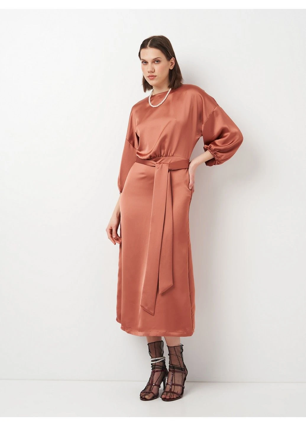 Коричнева кежуал сукня H&M однотонна