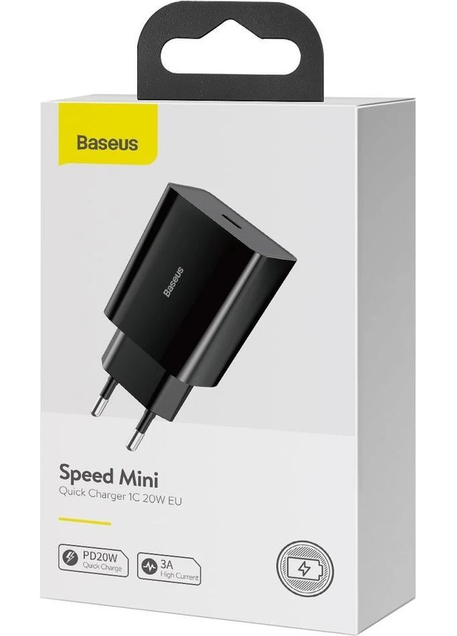 Зарядний пристрій Speed Mini Quick Charger 1C 20 W EU CCFSSN01 чорний Baseus (279554088)