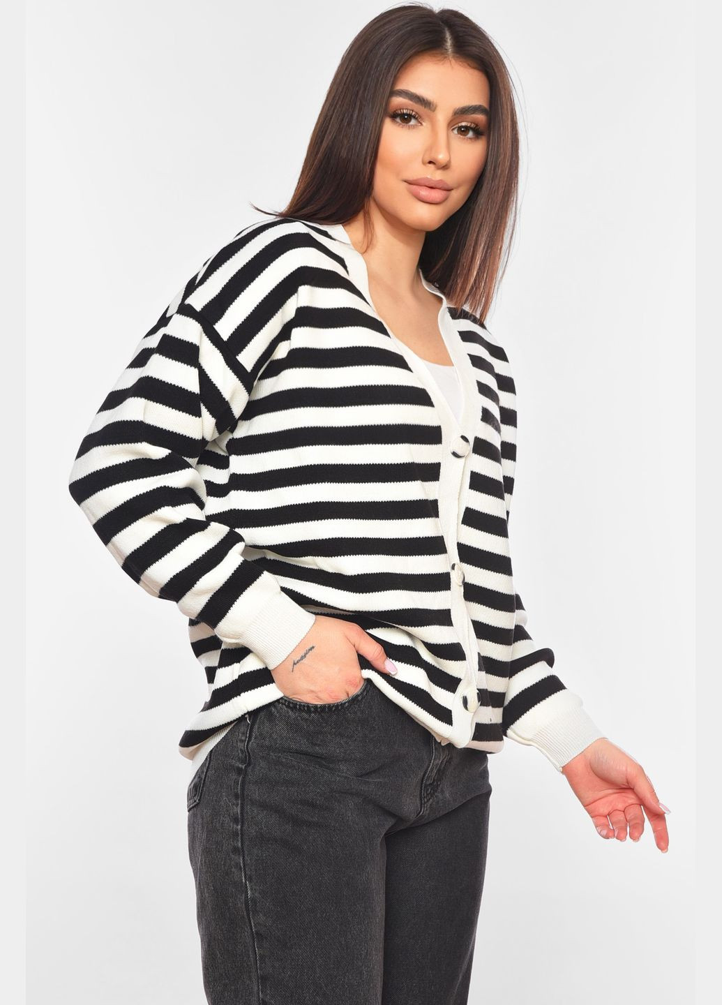 Кардиган жіночий білого кольору Let's Shop (325610163)