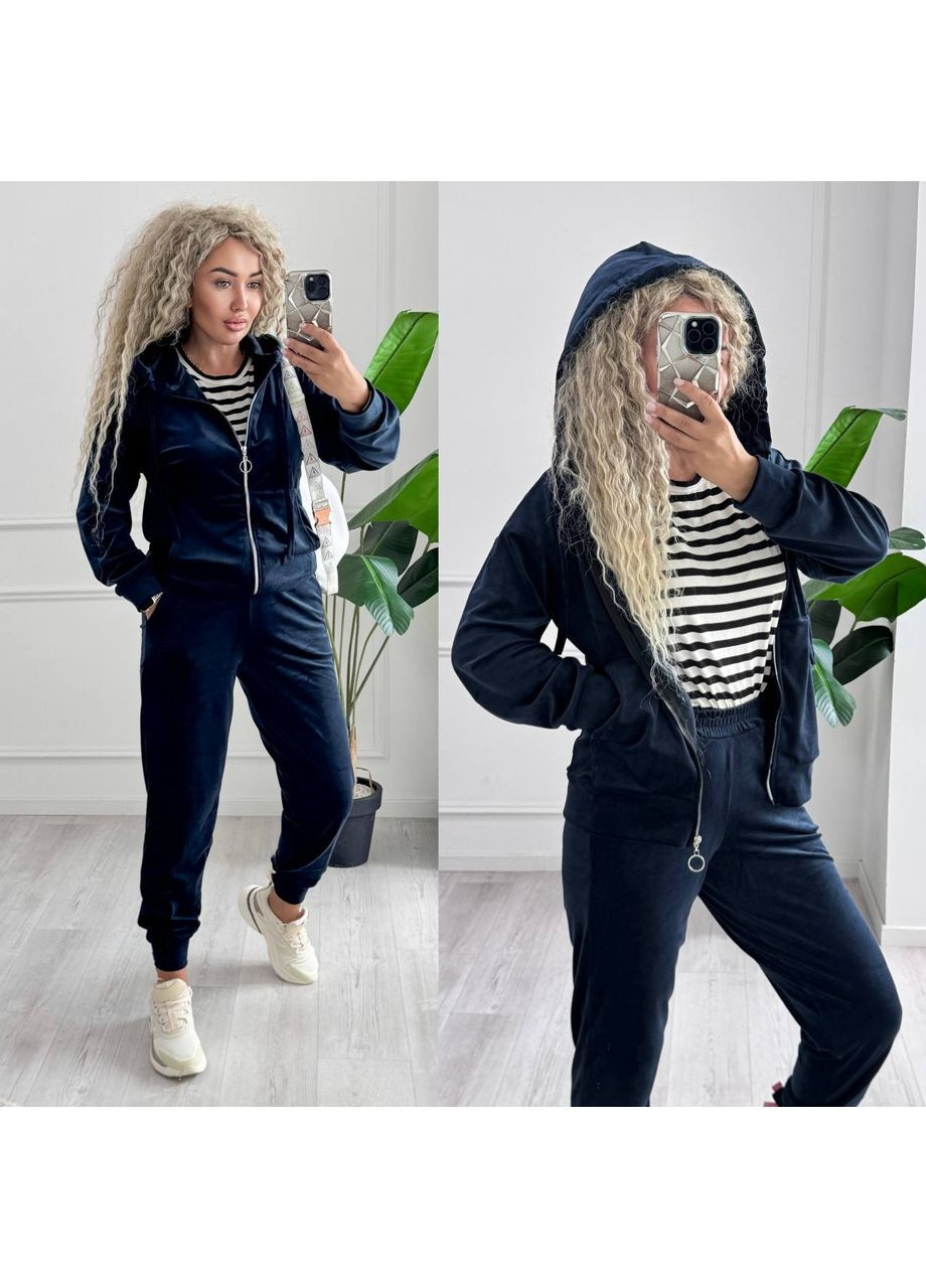 Спортивный костюм из велюра с капюшоном и змейкой. GD/GL Модний простір (360978717)