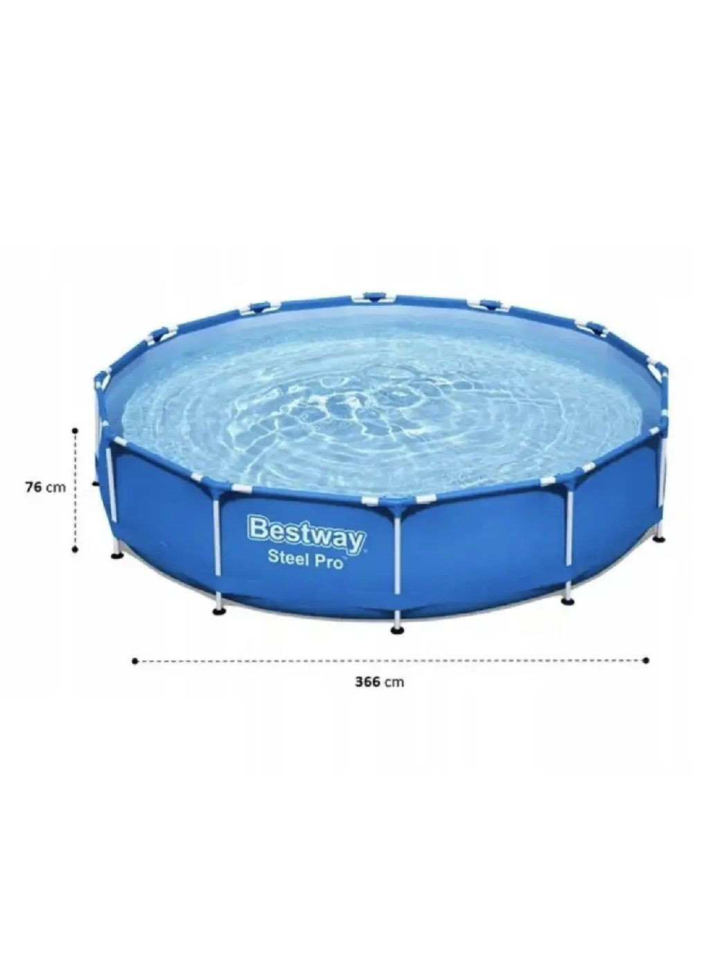 Большой каркасный бассейн с картриджным фильтром насосом для взрослых детей всей семьи 366х76 см 6473 л (477075-Prob) Unbranded (294050689)