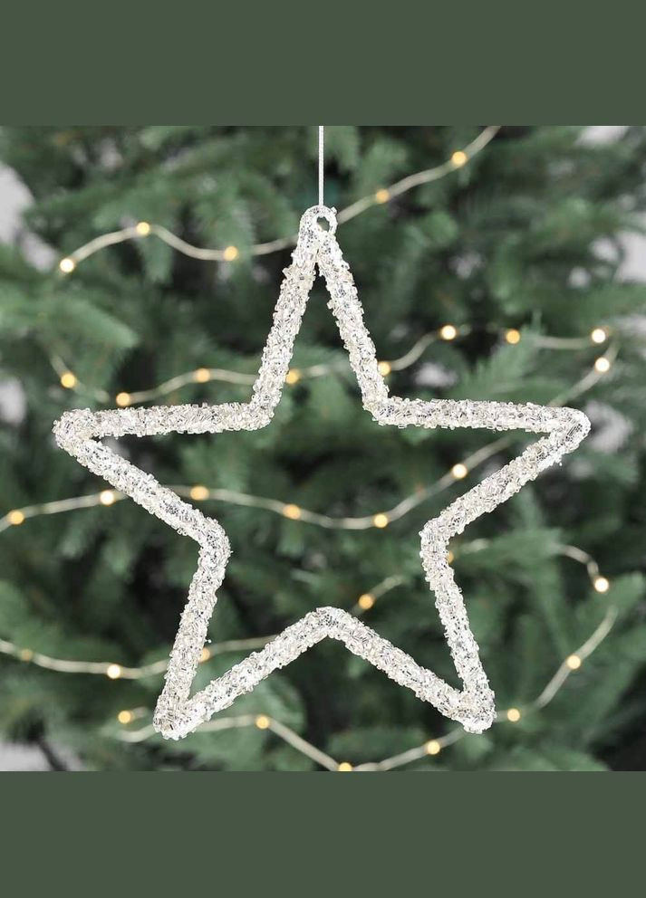 Набор стеклянных звездочек на елку 4 шт 21 см 16017-069 Lefard (346533488)