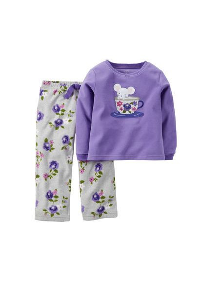 Фіолетова зимня піжама флісова Carter's