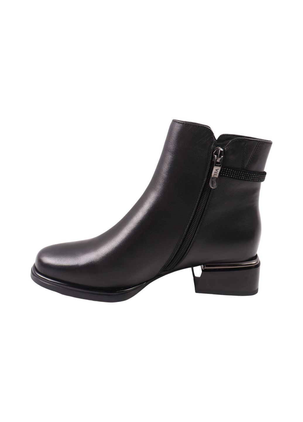 Черные ботильоны женские черные натуральная кожа Velly 158-24DH