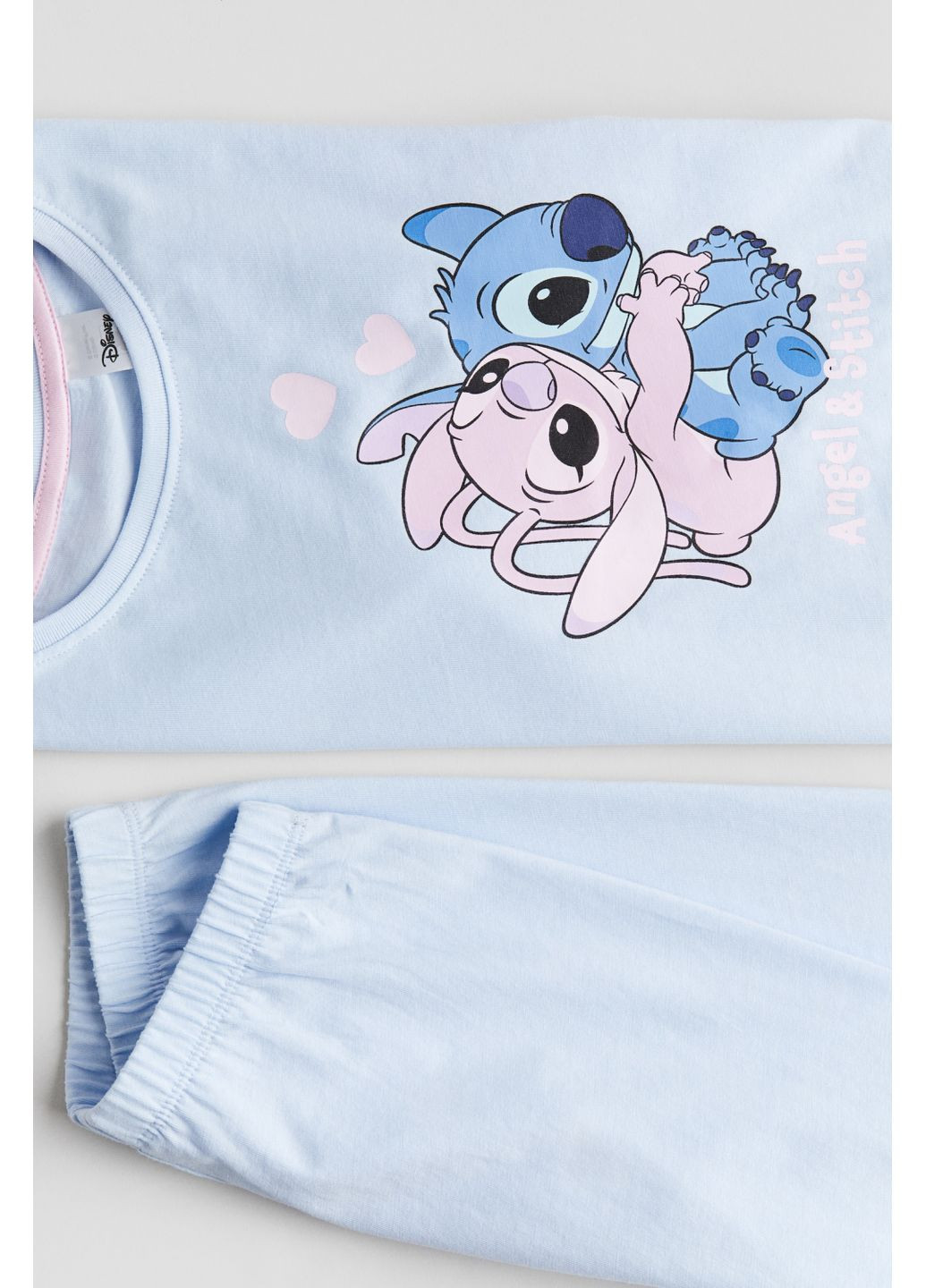 Блакитна піжама (лонгслів і штани) для дівчинки лило и стич 0513489-123 блакитний H&M