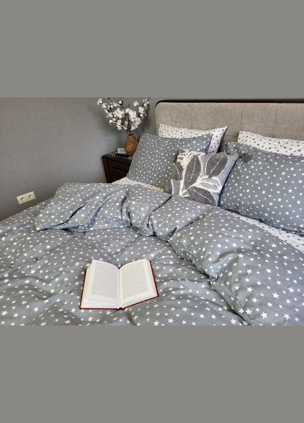 КПБ Фланель Зиронька сирий 145x215 см 40x60 см ( КТ_pvu_6161_38_40x60 ) Комфорт-текстиль Фланель Зіронька сірий (316086232)