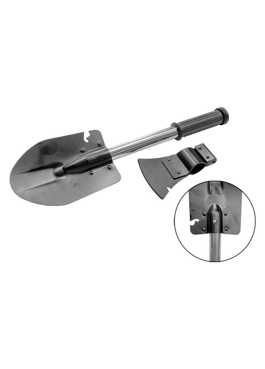 Многофункциональная лопата 4-в-1 с металлической ручкой для сада и туризма, прочная, компактная No Brand (362496793)