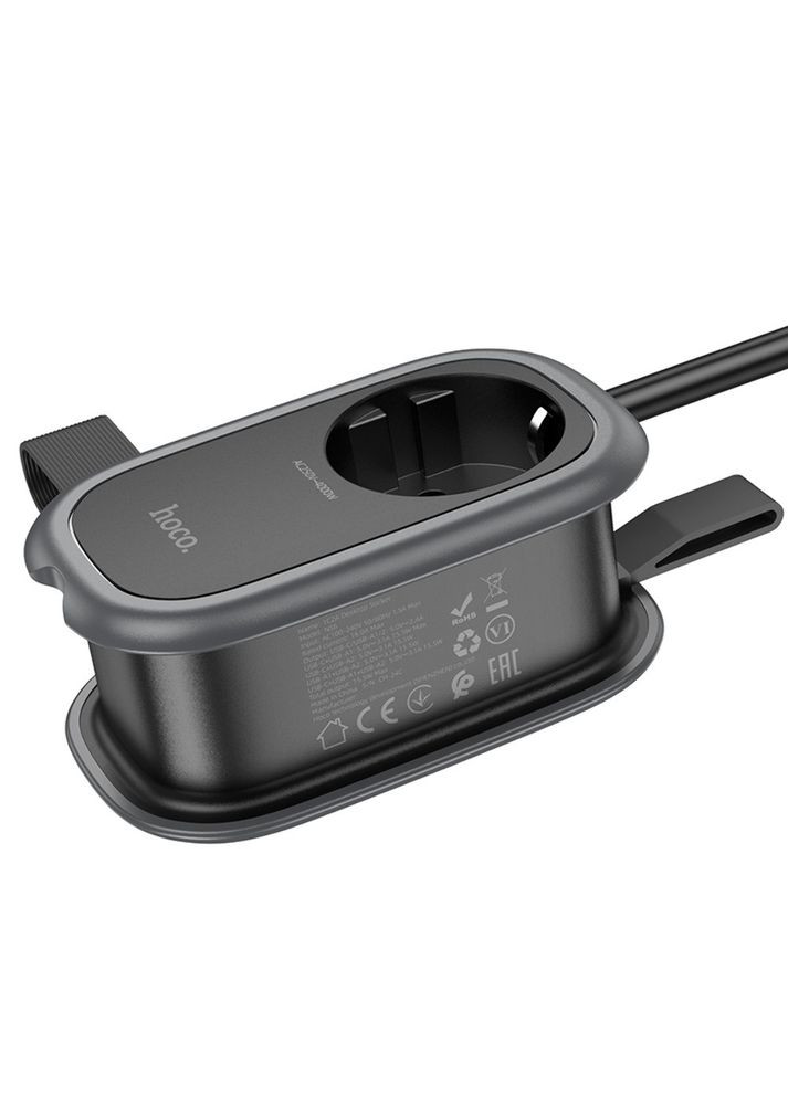 Сетевое зарядное устройство удлинитель NS6 2 USB/ Type-C 1 розетка 1.1m черный Hoco (373641166)