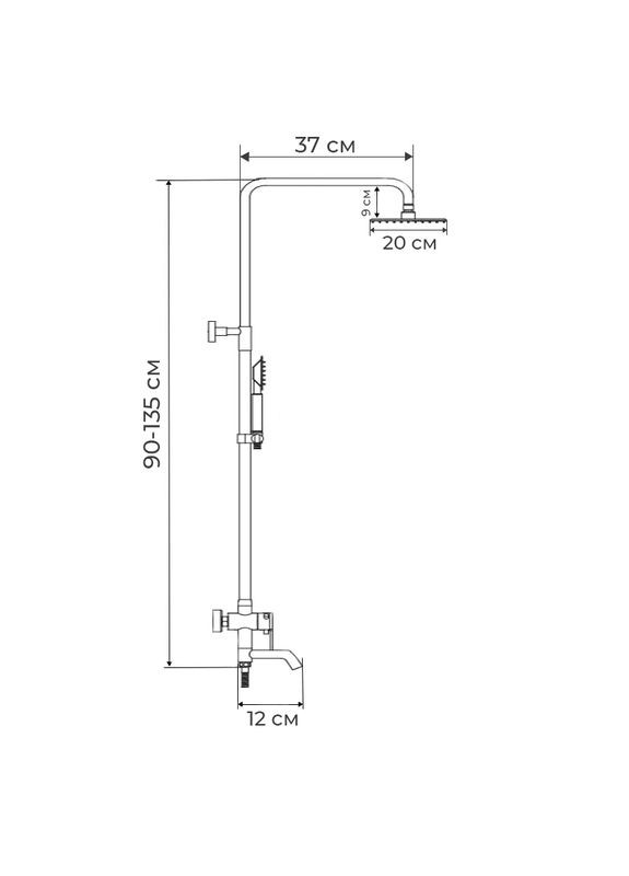 Душевая колонна с термостатическим смесителем (нерж.сталь) TMO009-J (SS0039) Mixxus (315152324)