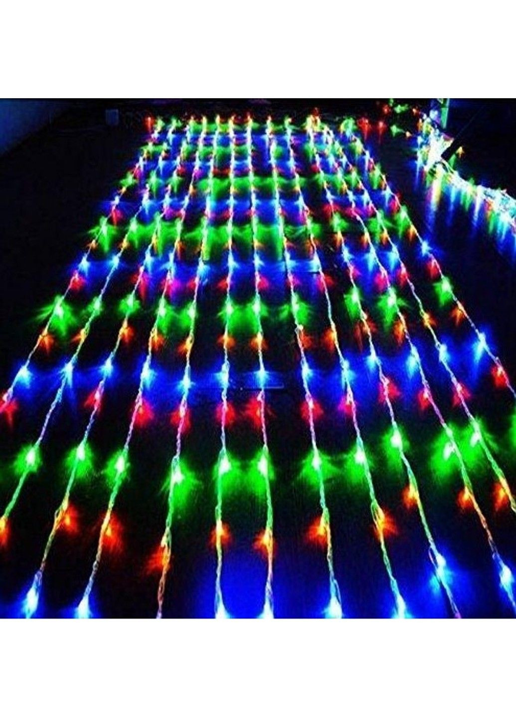 Гирлянда штора Водопад 3х3 м 320 LED (прозрачный шнур, с переходником) Цветной свет No Brand (331639662)