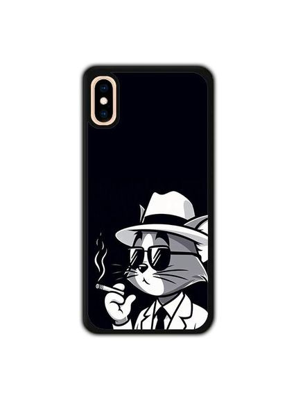 Чохол для Apple Iphone X Кіт палить цигарку Чорний No Brand (302083477)
