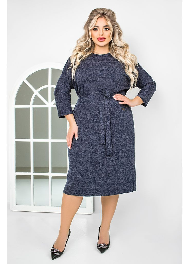 Синее повседневный, праздничный платье Zemal однотонное