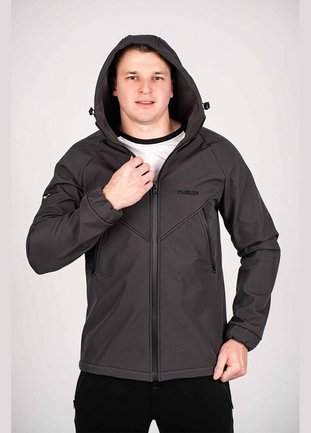 Сіра демісезонна куртка чоловіча protection soft shell Custom Wear