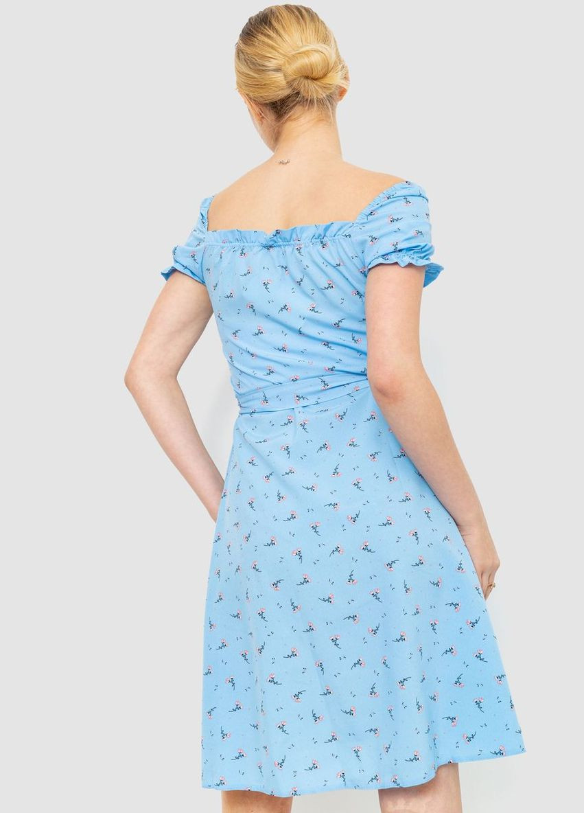 Блакитна сукня софт з квітковим принтом, колір блакитний, Ager