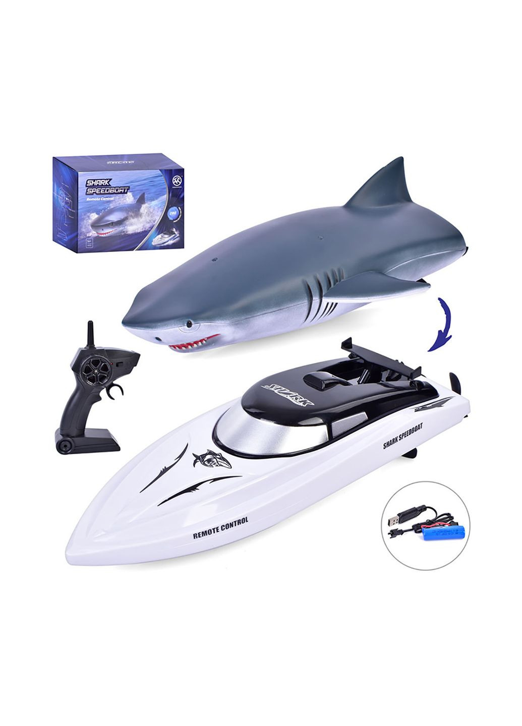 Іграшка катер-акула на радіокеруванні колір різнокольоровий ЦБ-00250107 No Brand (292142672)