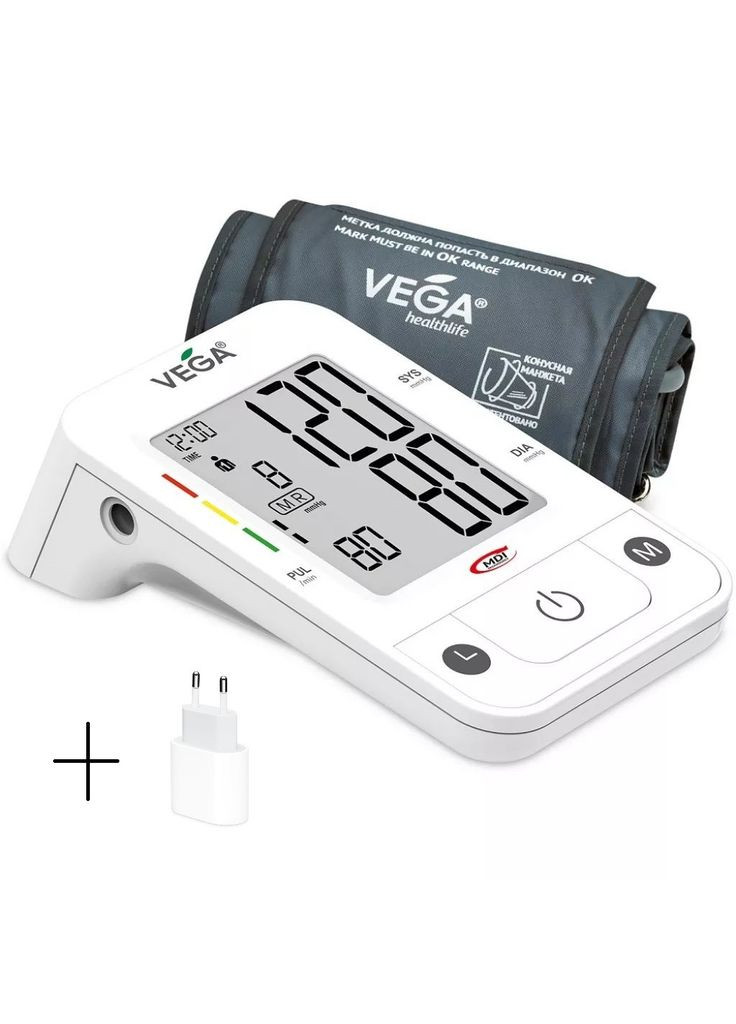 Тонометр 3H Comfort с манжетой 2242+ Адаптер Micro USB на плечо гарантия 5 лет Vega (296785259)