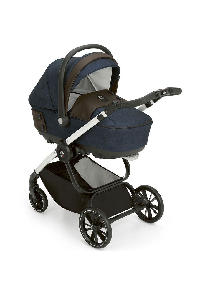 Коляска 3 в 1 TECHNO SOUL, рама білий карбон, колір синій (805T/V97/980/724K) CAM (307836309)