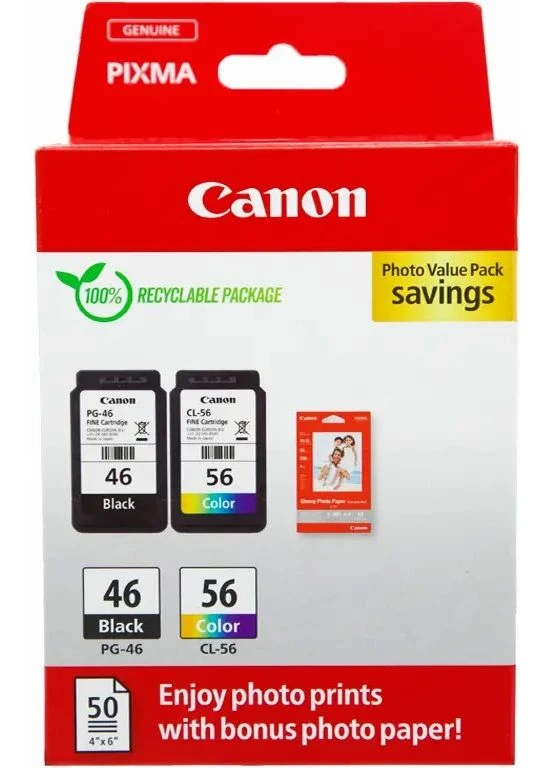 Картриджи PG-46 CL-56 черный цветной пигментный водорастворимый комплект Canon (388418108)