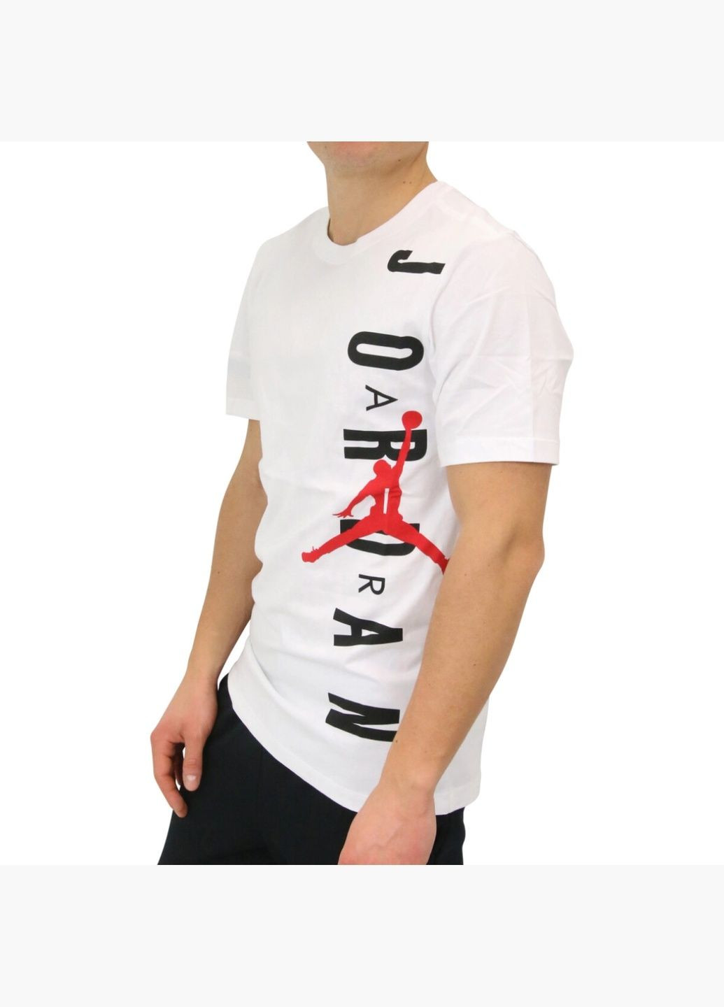Белая мужская футболка hbr vertical tee white bv0086-100 Air Jordan
