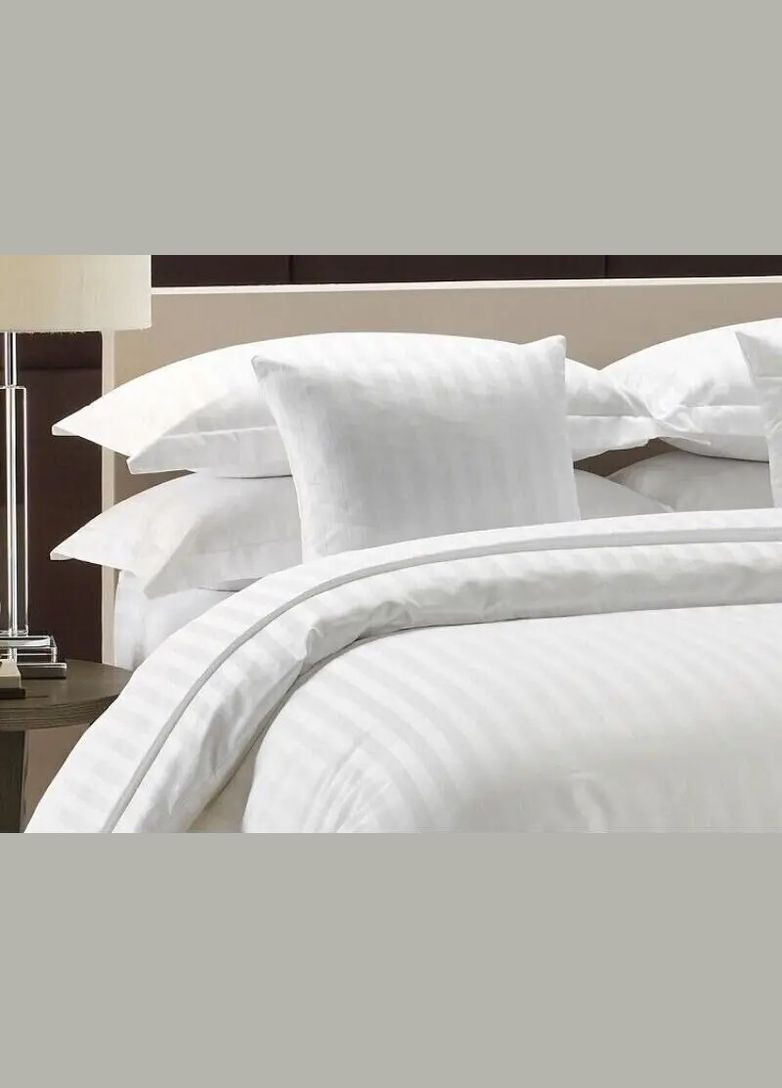 Простынь на резинке сатин страйп - 140x200+25 Белая Viluta (316450813)