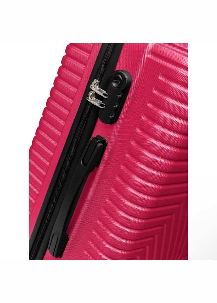 Валіза Туреччина Велика (L) ABS пластик На 4-х подвійних колесах 120Л ПК020-L Фуксія Polo (365309786)