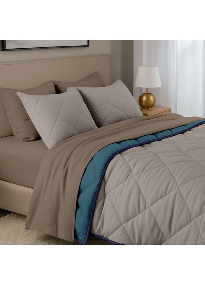 Покрывало стеганное двухстороннее TAUPE STONE CS4 200x230 см Бежево-голубой Cosas (387632596)