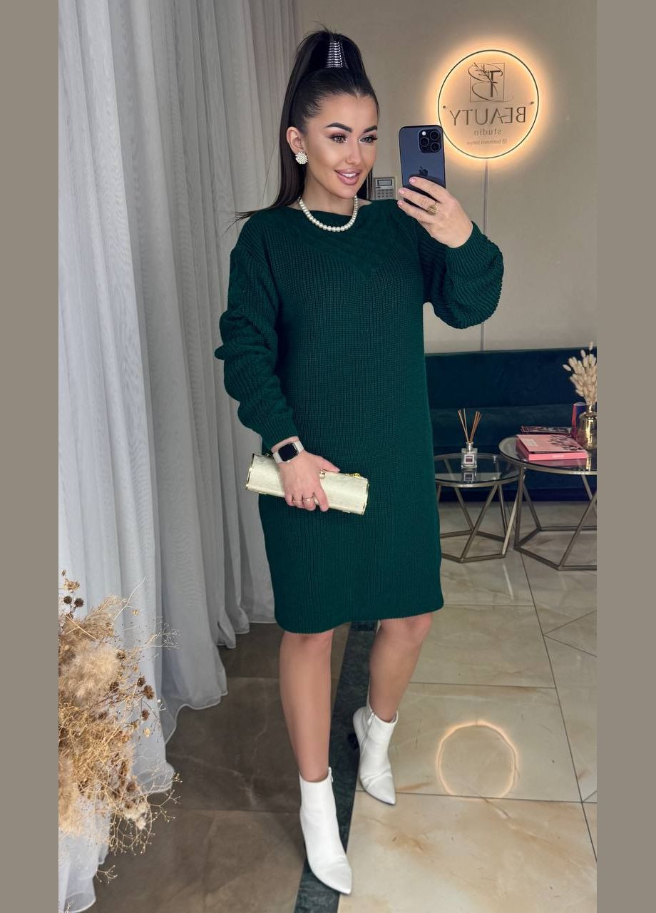 Темно-зелена сукня в´язана No Brand