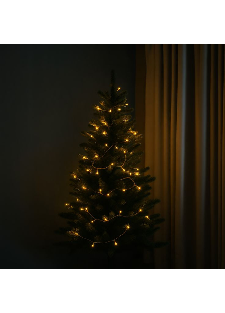 Новогодняя гирлянда комнатная нить 10 м 120 LED черный провод Желтый W120LED10MBY Jooki (366037838)