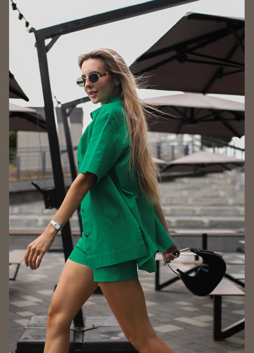 Комплект жіночий лляний "Alessandra" зелений Intruder (325471098)