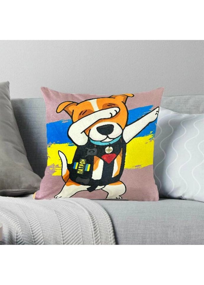 Подушка патриотическая 3D "Пес Патрон" 2716_E 12757 50х50 см сиреневая Fashion (297158644)