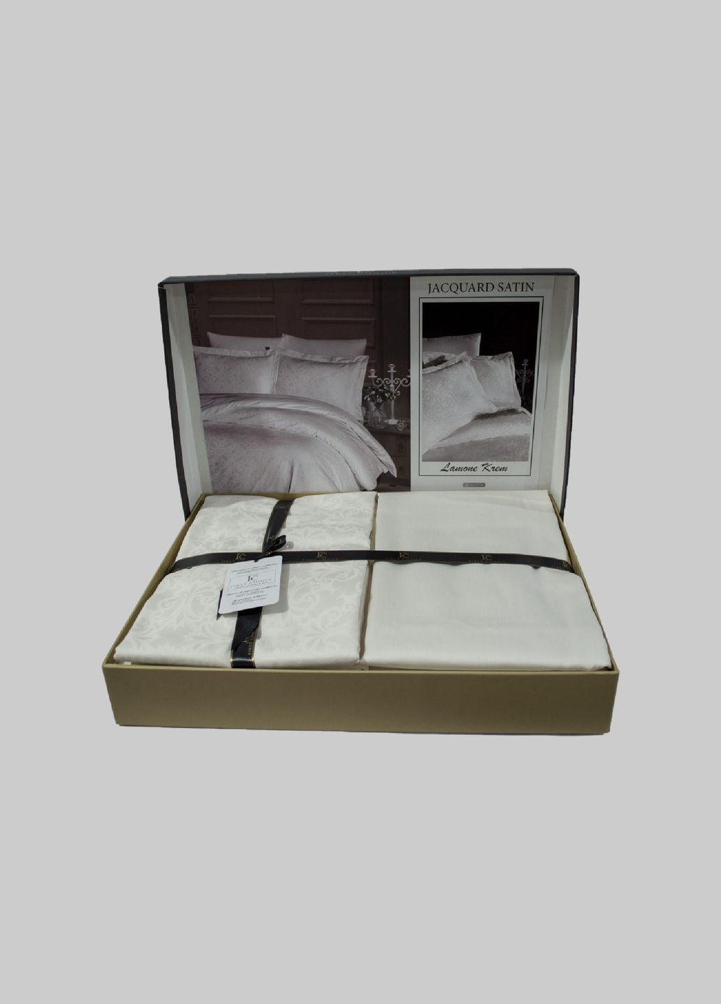 Постельное белье Jacquard Satin 200x220 Lamone Cream First Choice (318381508)
