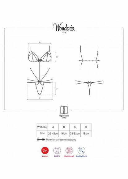 Боди кружевное со стрепами Wonderia, Obsessive (300527361)