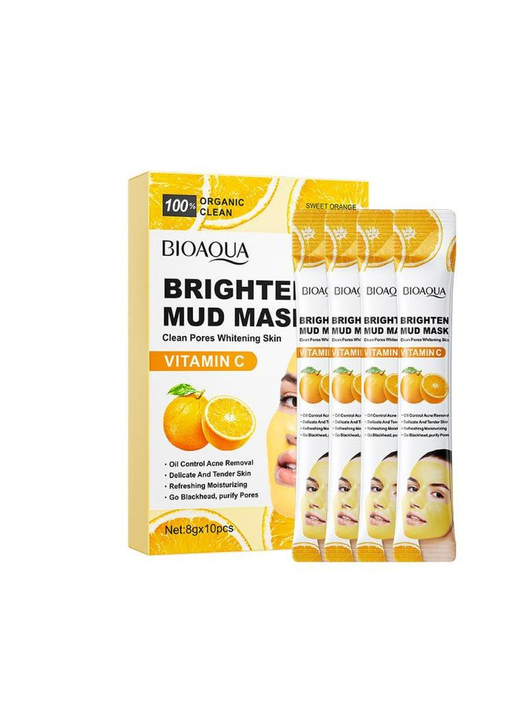 Осветительная маска с экстрактом апельсина Brighten Mud Mask Vitamin С 8 г*1шт Bioaqua (322895708)