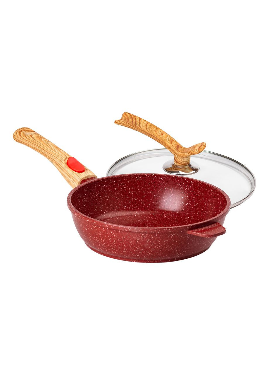 Алюминиевая глубокая сковорода (2,4 л) со стеклянной крышкой Ø 24 см HP-4-463R MGC (370802530)