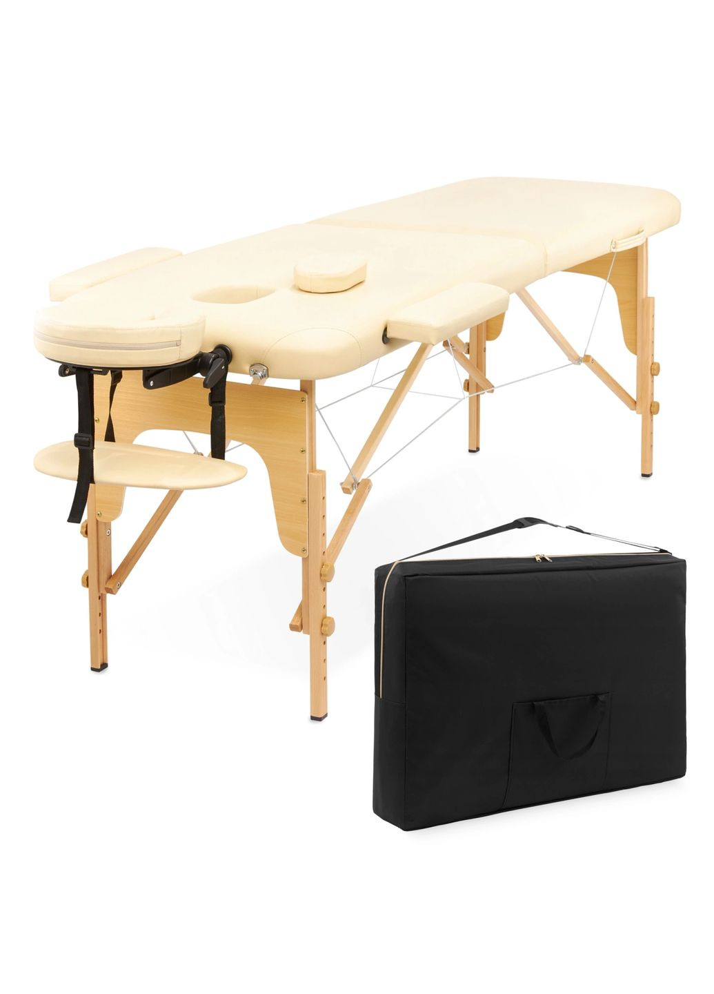 Масажний стіл складний Massage Table Wood W70 Beige () 4FIZJO P-5907739318343 (275096418)