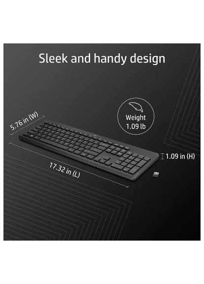 Клавиатура HP 230 Wireless UA Black (3L1E7AA) Hewlett Packard (400750298)