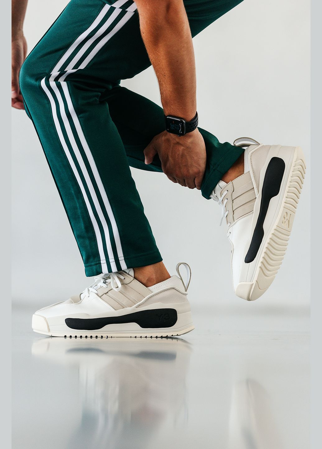 Білі Осінні кросівки чоловічі adidas y-3 rivalry white black | адідас у-3 рівару білі чорні No Brand