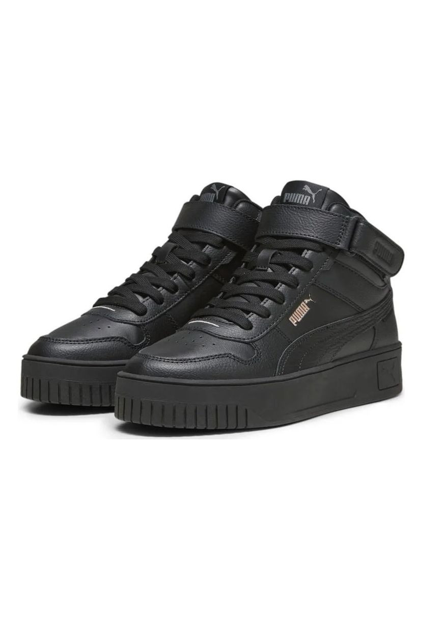 Черные всесезон кроссовки carina street mid black/black/rose gold р.6/36/23см Puma