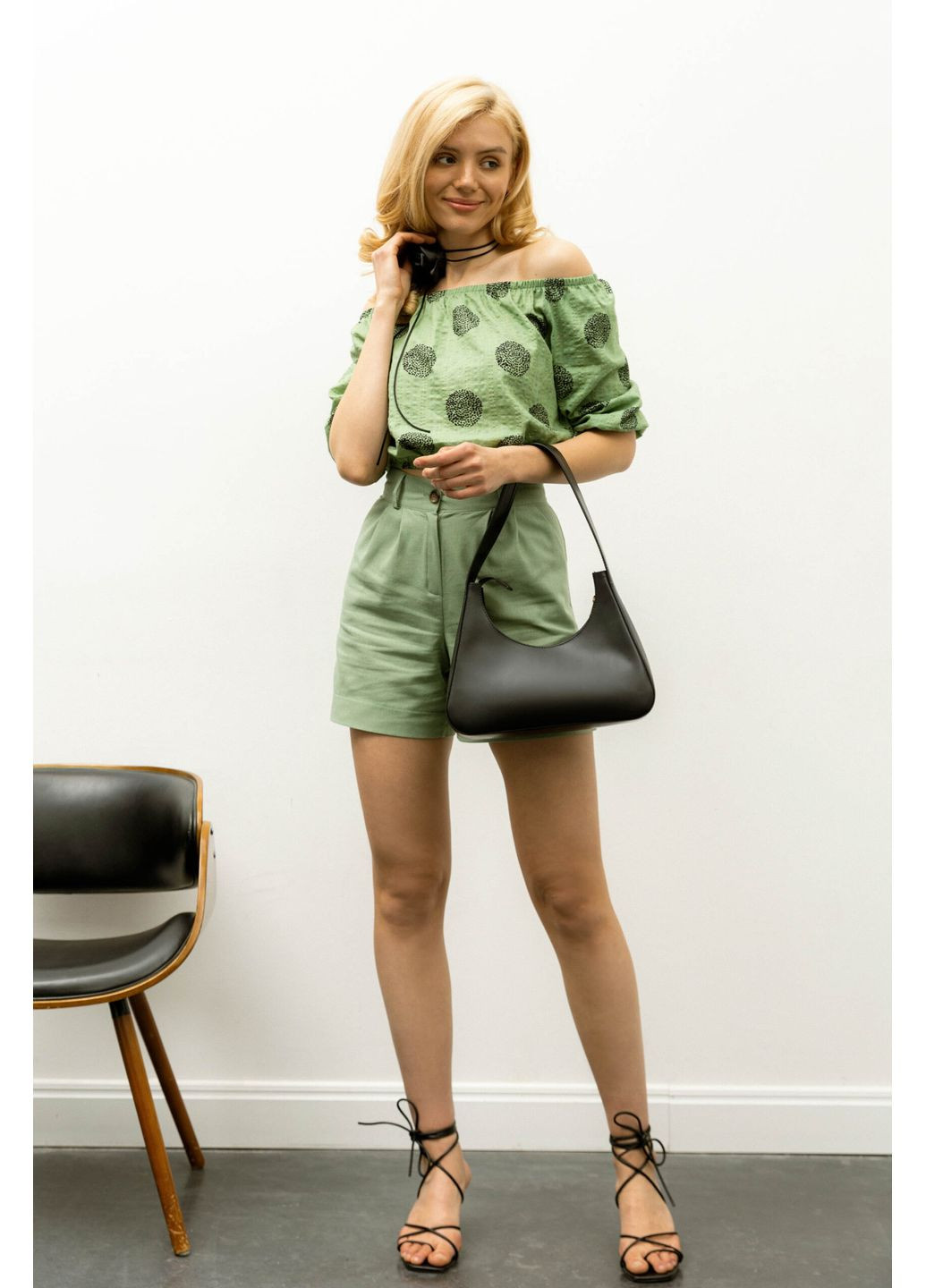 Оливковая блуза-топ 2076.5412 Seventeen