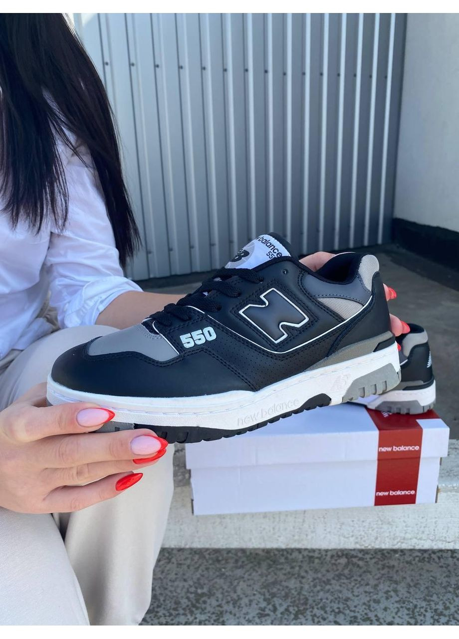 Сірі Осінні кросівки чоловічі new balance 550 grey black нью беланс 550 No Brand