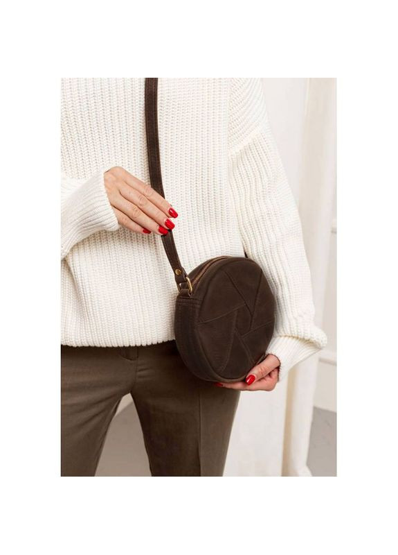 Шкіряна сумка жіноча через плече Бон-Бон темно-коричневий Crazy horse BlankNote (302008239)