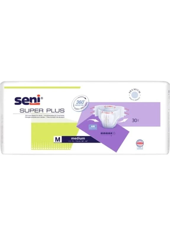 Підгузки для дорослих Super Plus Medium 75-110 см 30 шт (5900516803582) Seni (398405463)
