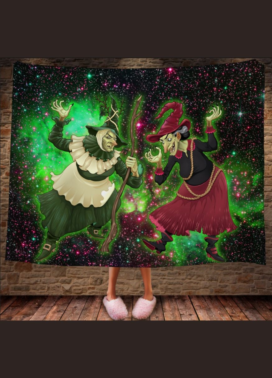 Плед с 3D принтом Танцюючи видьми Хелловин Halloween 1413 Перша Креативна мануфактура PERFECTUS Плед (301870736)