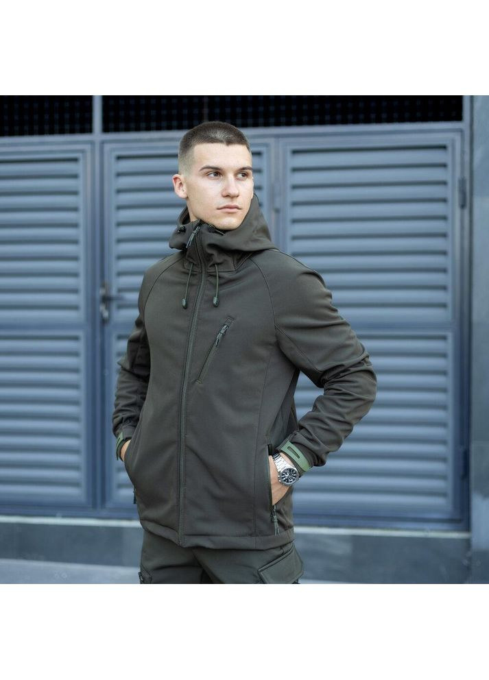 Оливковая (хаки) демисезонная мужская демисезонная куртка softshell хаки Freedom