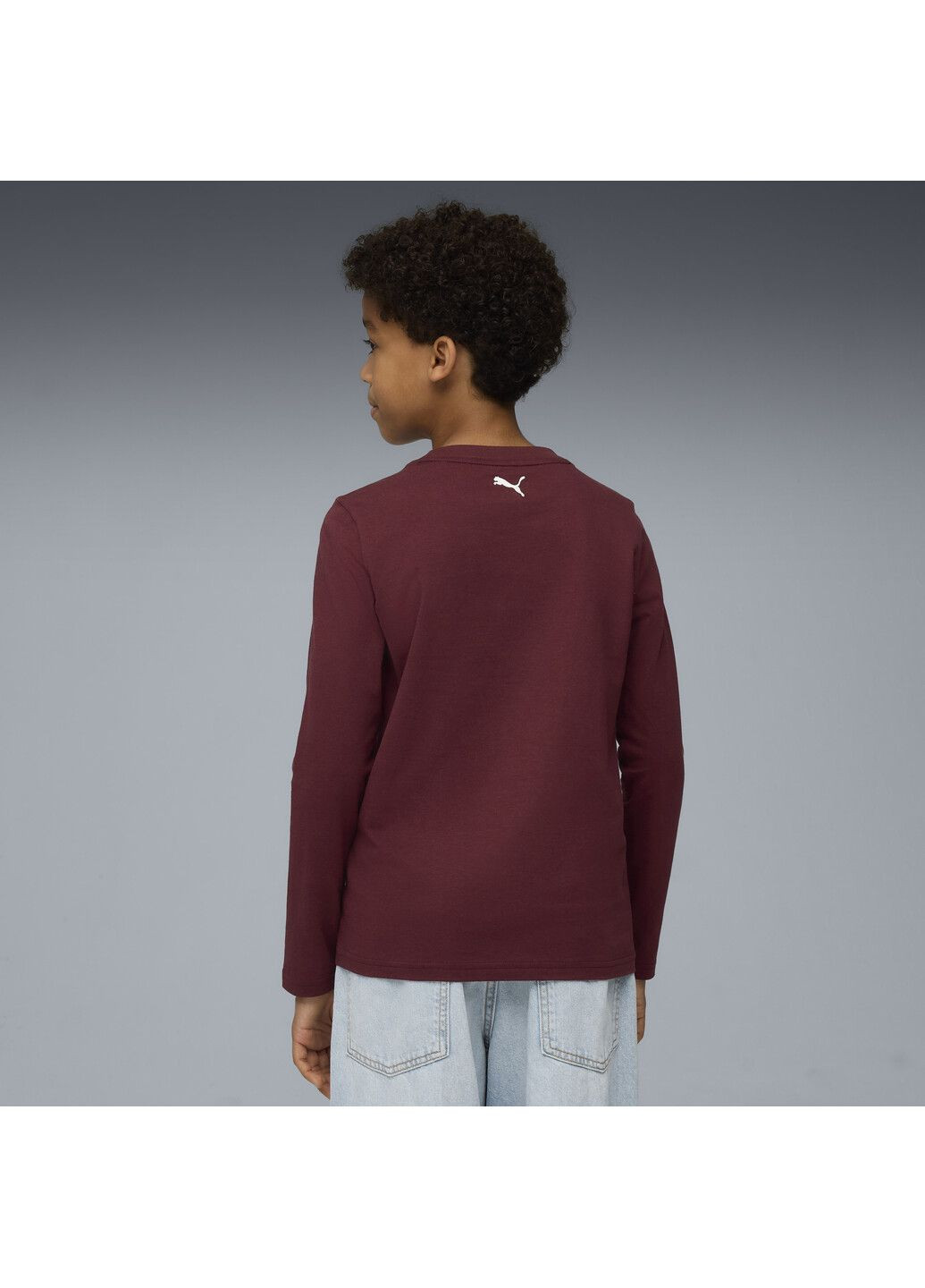 Красный демисезонный спортивный лонгслив Puma однотонный