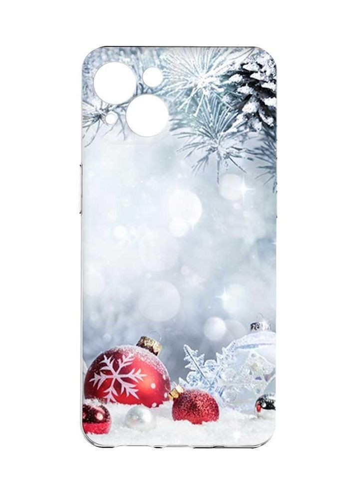 Чохол із захистом камер на iPhone 15:: Червоні кульки (новорічний принт 168) Creative (362968384)